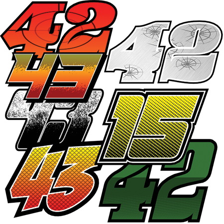 Race Car Numbers SVG